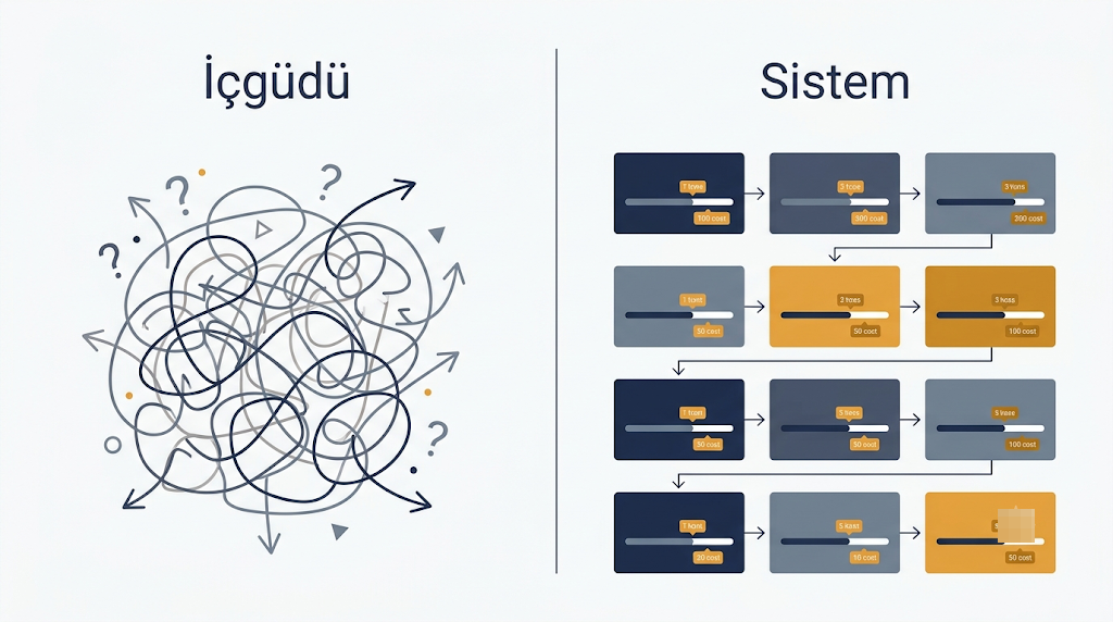 İçgüdüyle yönetilen dağınık hukuki iş akışı ile modüllere ayrılmış, süre ve maliyeti öngörülebilir sistematik süreç tasarımının karşılaştırması