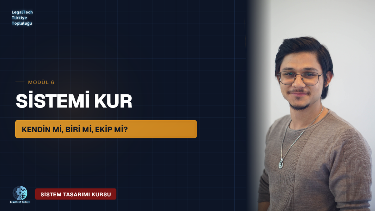 Sistemi Kur — Kendin mi, Biri mi, Ekip mi? (M6) | Hukukta Sistem Tasarımı