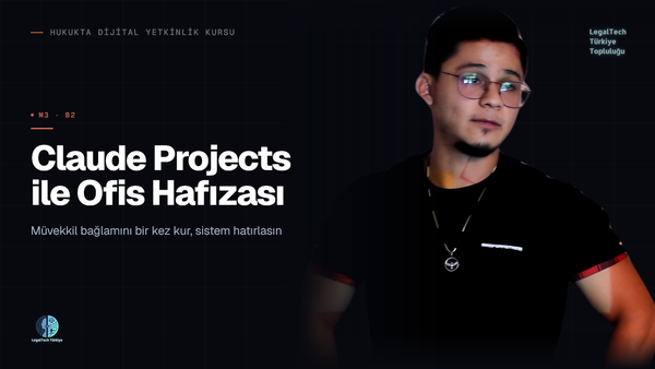 Claude Projects ile Ofis Hafızası (M3/B2) | Hukukta Dijital Yetkinlik Kursu